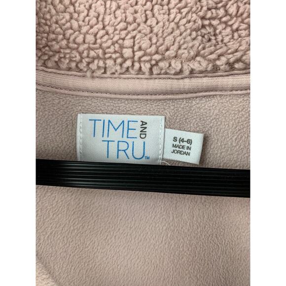 Women's Time and Tru Blush Pink Polyester Zip Up Sweater - Size S(4-6) - Picture 5 of 6